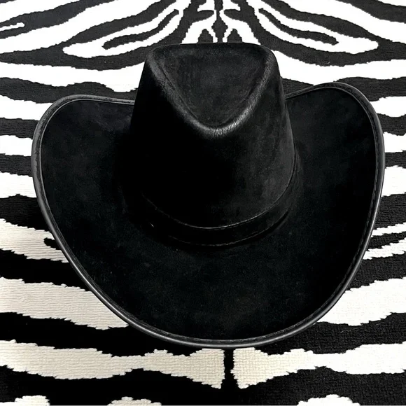 Black Suede Western Cowboy Hat